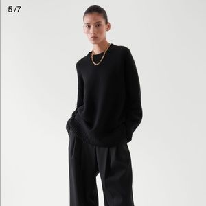 Cos Cashmere Oversized Black Sweater
